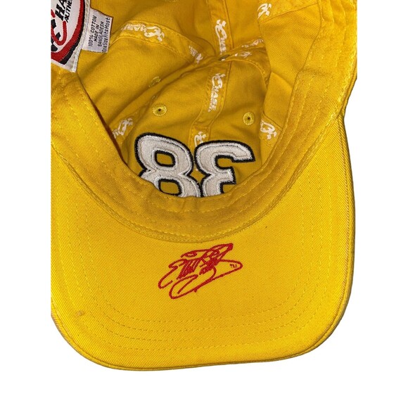 NASCAR M&M Hat Sadler 38 Adult Signed Authentic Yellow Cap Yates Racing Chase - Picture 7 of 8